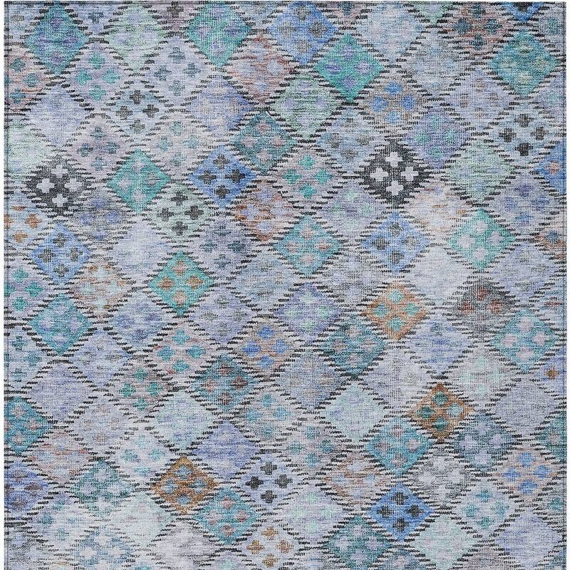 HomeRoots Geometric Transitional Rectangle Outdoor Rug