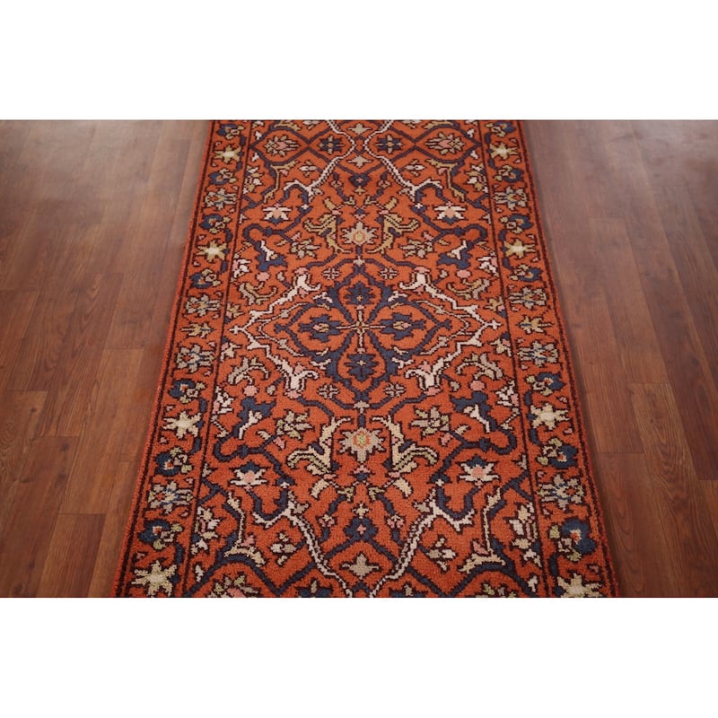 All-Over Orange Kazak Oriental Accent Rug Handmade Wool Carpet - 2'8"x 6'0"