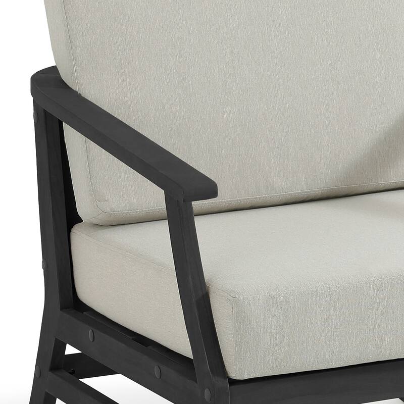 2 Set Patio Teak Wood Outdoor Chair with Cushions