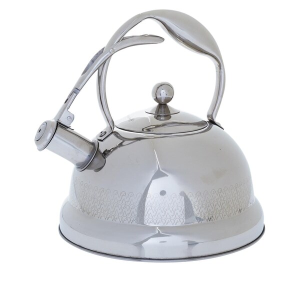 2.3 Quarts Enamel on Steel Stove Top Whistling Teapot Kettle Retro Classic Design 