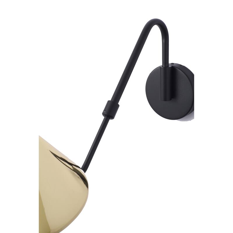 Transitional 1-Light Black And Brass LED Wall Sconce