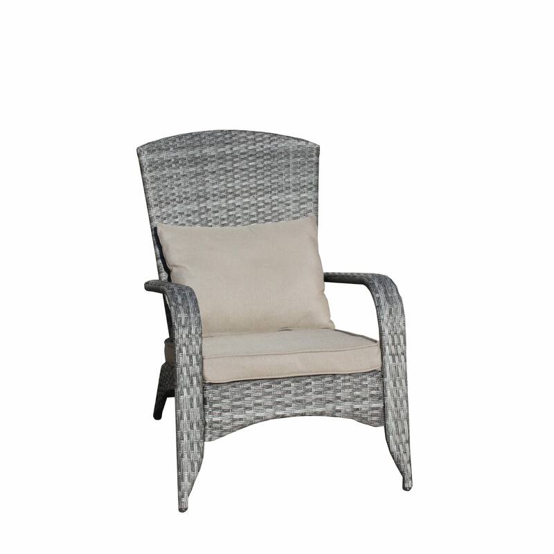 Rattan Outdoor Lounge Chairs with Cushions - Durable & Comfortable - Grey - Single