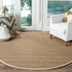 SAFAVIEH Natural Fiber Oceana Herringbone Seagrass Rug - 6' x 6' Round - Natural/Ivory