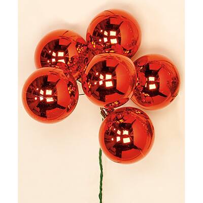 60mm Plastic Ball x 6 Pick, Red, Set of 12 - Red - 10
