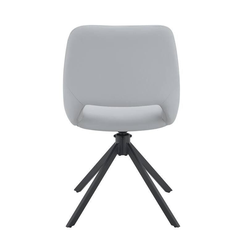 Faux Leather Dining Chairs Set of 4, Swivel Dining Room Chair, Metal Frame Kitchen Chairs