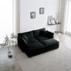preview thumbnail 110 of 162, Cloud Chenille Upholstered Modular Sectional Sofa with DIY Combination Design Black 2-Seater Sofa+Ottomans*2