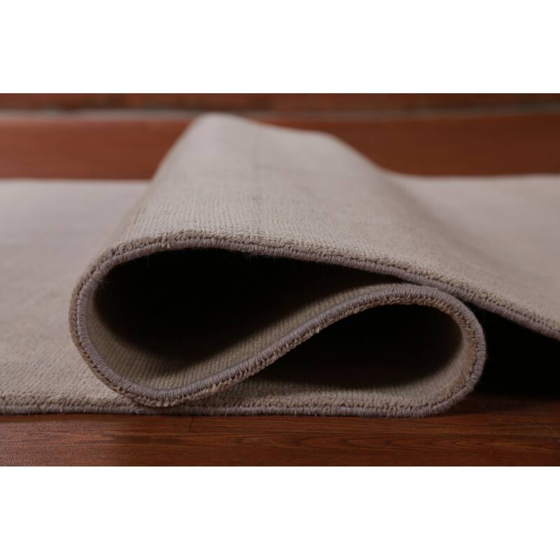 Hand Knotted Oriental 100% Wool Carpet Modern Solid Beige & Ivories Gabbeh Area Rug - 10' 3'' X 5' 2''