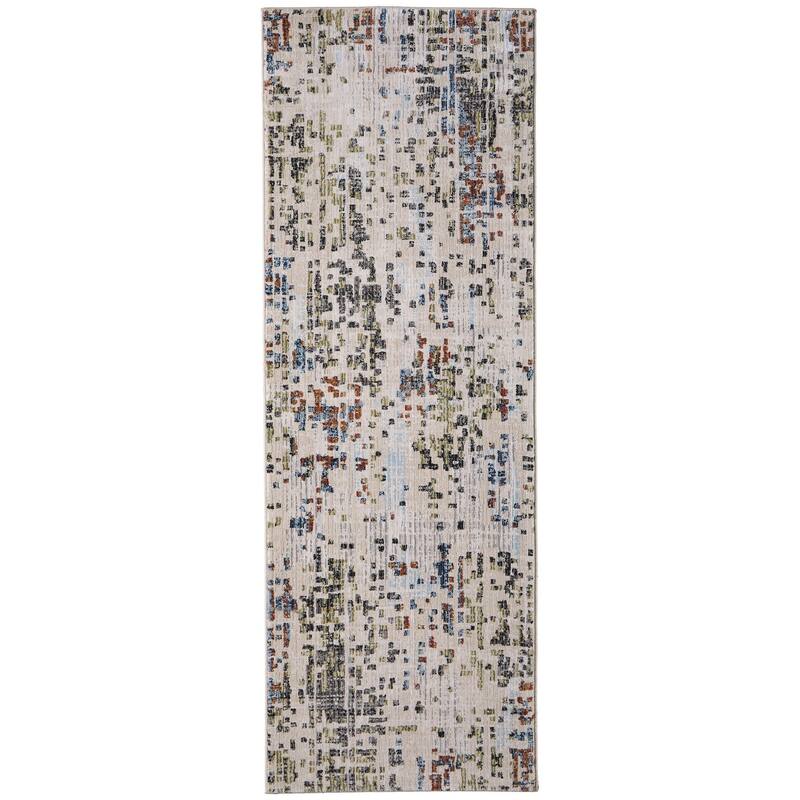 HomeRoots Abstract Casual Runner Area Rug - 87.00 in. x 30.00 in. x 0.47 in.