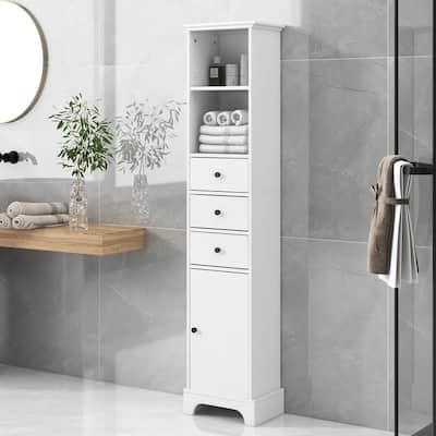 Freestanding Bathroom Storage Cabinet with 3 Drawers and Adjustable Shelf