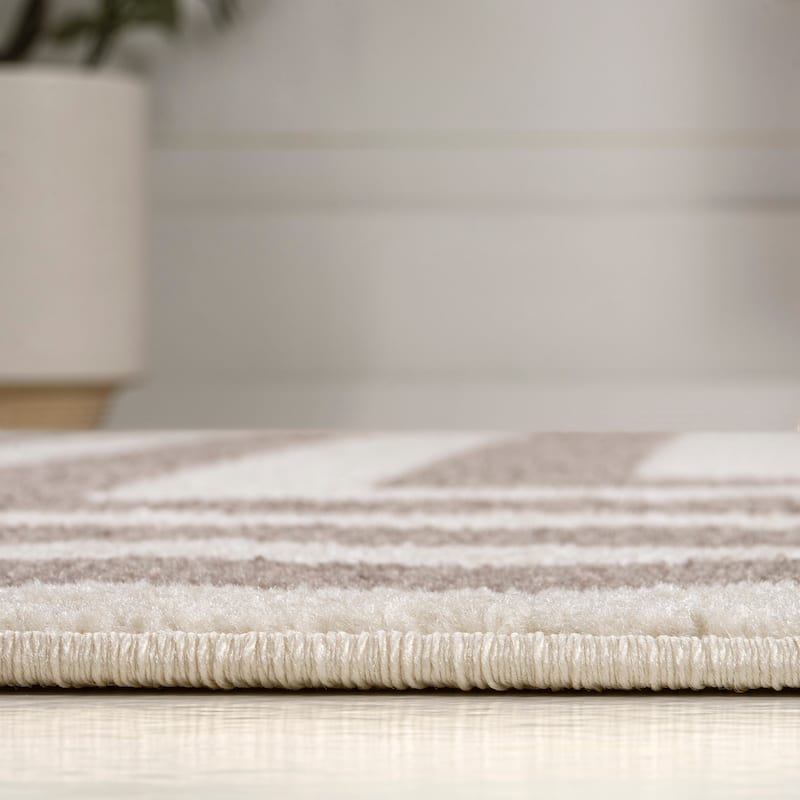 JONATHAN Y Olivier Modern Classic Mitre Stripe Brown/Ivory Rug