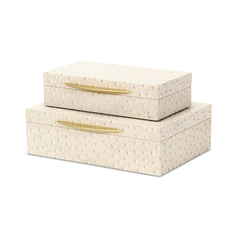 Canorus Faux Ostritch Pattern Rectangular Box Set