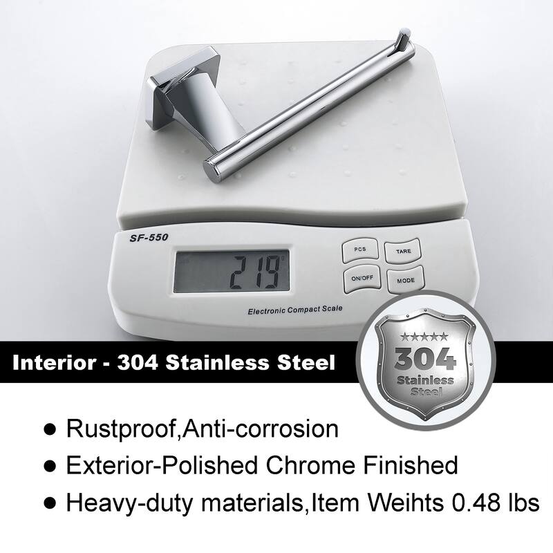 Wall Mount Toilet Paper Holder Tissue Roll Holder - Polished Chrome