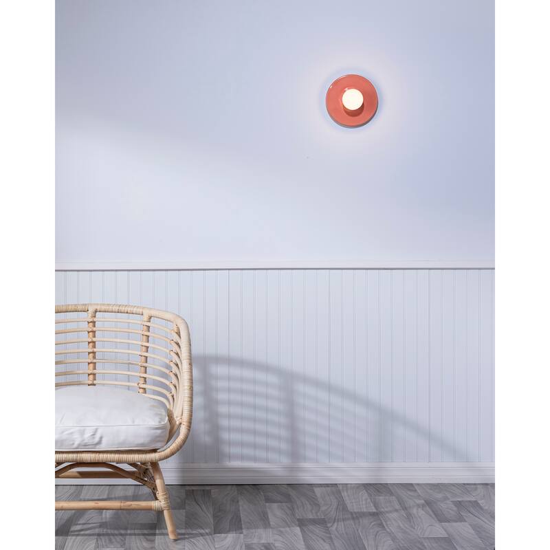 Ceramic Discus Wall Sconce - Gloss Blush