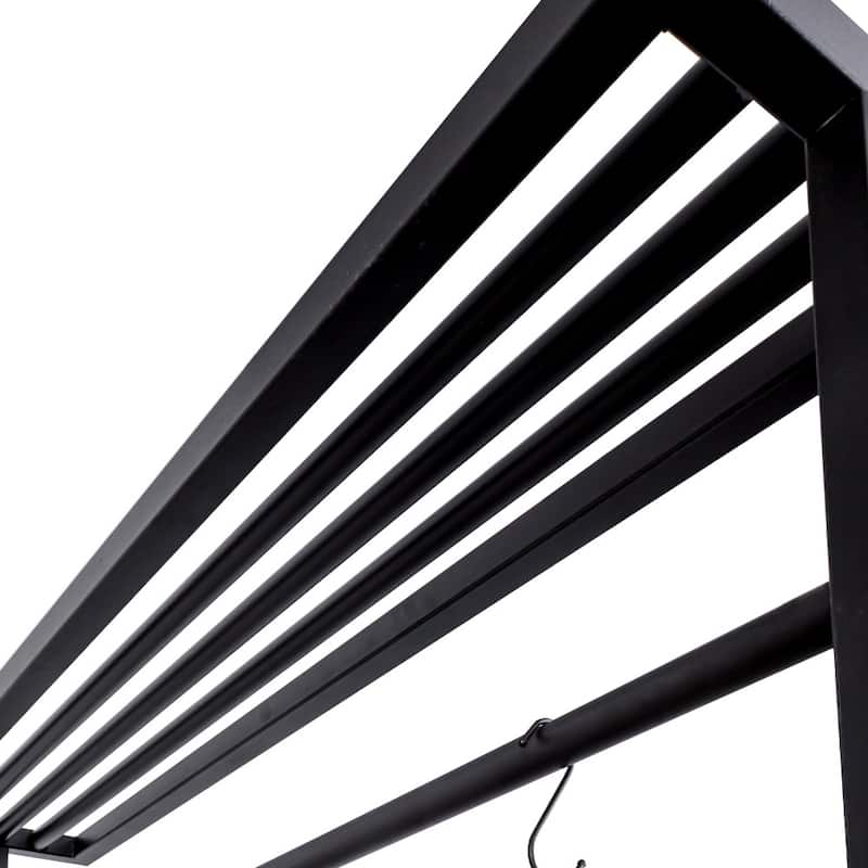 Kitchen Island Table with 3-Tier Shelf and 3 Hooks for Living Space