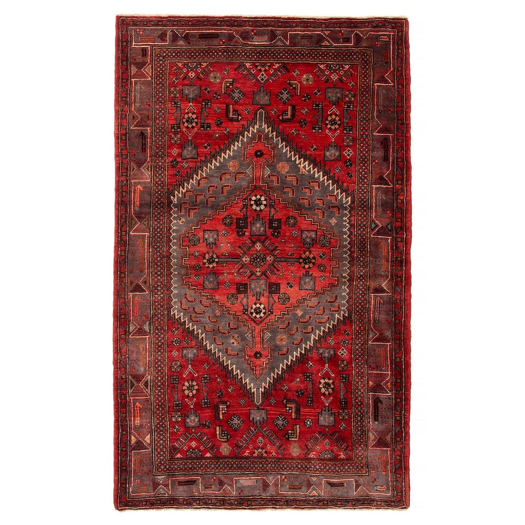 ECARPETGALLERY Hand-knotted Andelz Red Wool Rug - 4'7 x 7'9