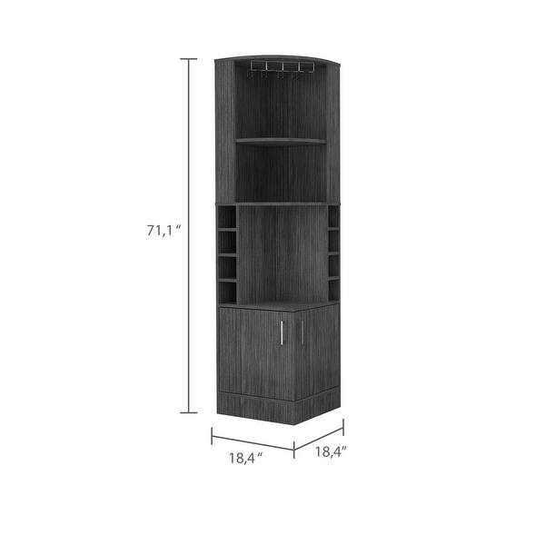 dimension image slide 0 of 9, TUHOME Syrah Space Efficient Corner Bar Cabinet with 2-Doors