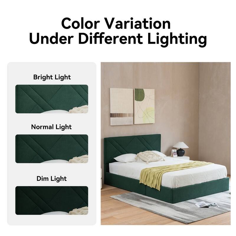 Plywood Frame Full Upholstered Platform Bed