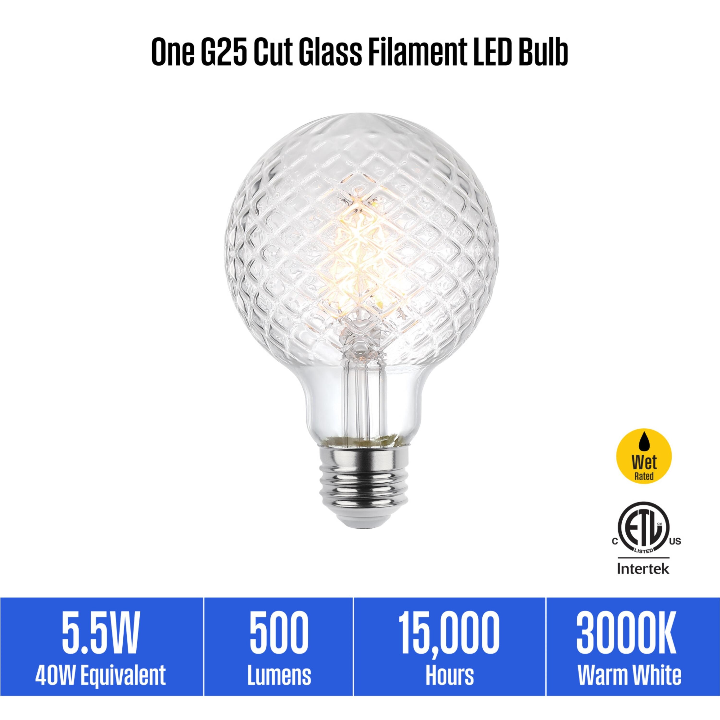 Westinghouse Lighting 5.5 Watt 40 Watt Equivalent Clear Cut Glass G25 Dimmable Filament LED Light Bulb Medium Base 6 Pack On Sale Bed Bath Beyond 38041325