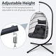 preview thumbnail 5 of 14, HDPE Egg Hanging Chair with Stand - 350lb Capacity Indoor/Outdoor Swing Chair, Includes Cushion and Adjustable Chain
