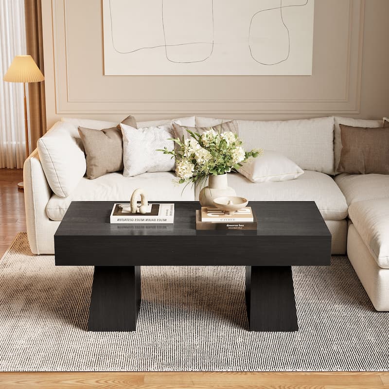 47 Inches Rustic Wooden Rectangular Accent Center Tables