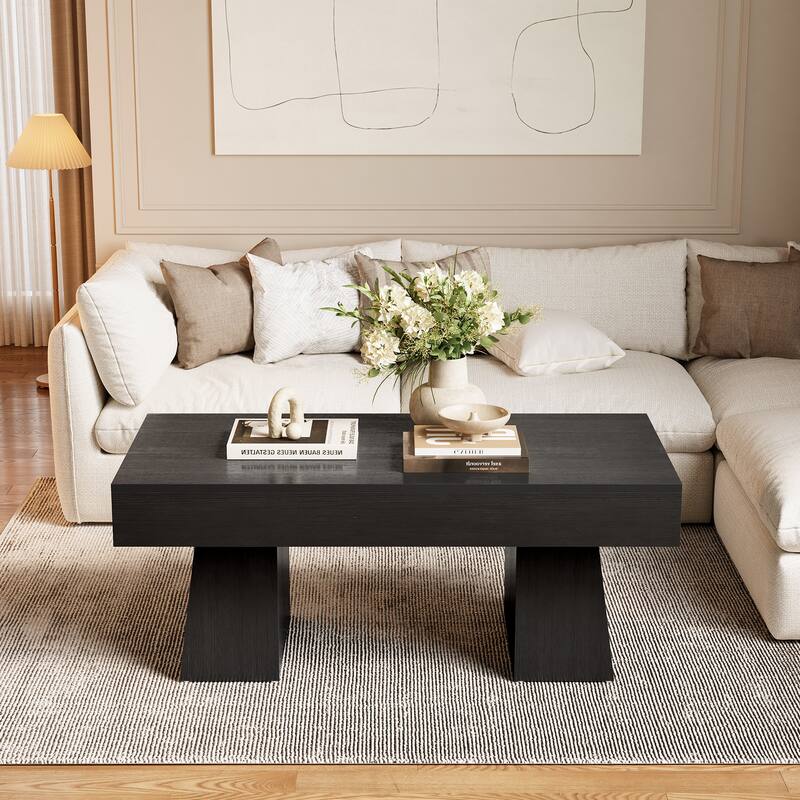 47 Inches Wooden Rectangular Accent Center Tables