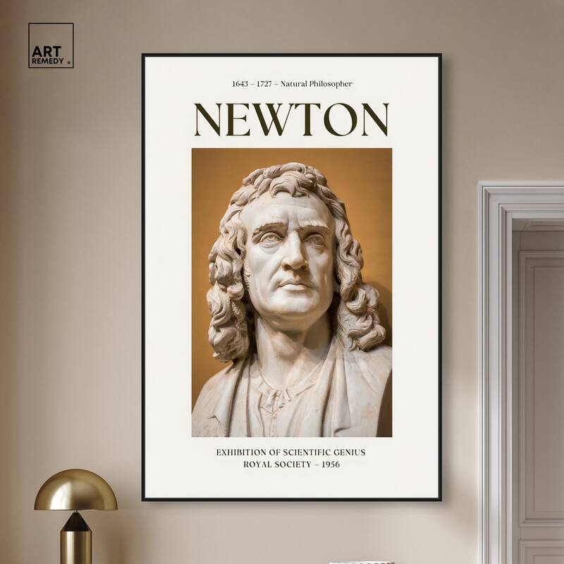 Newton's Likeness in Marble Canvas by Art Remedy