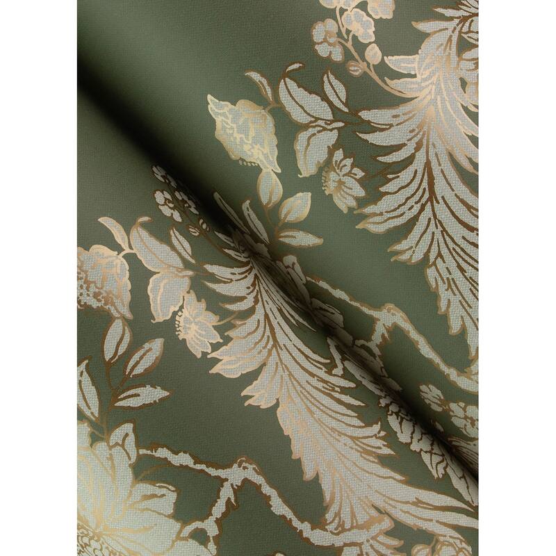 Chris Loves Julia x A-Street Prints Gisela Green Floral Columns Wallpaper