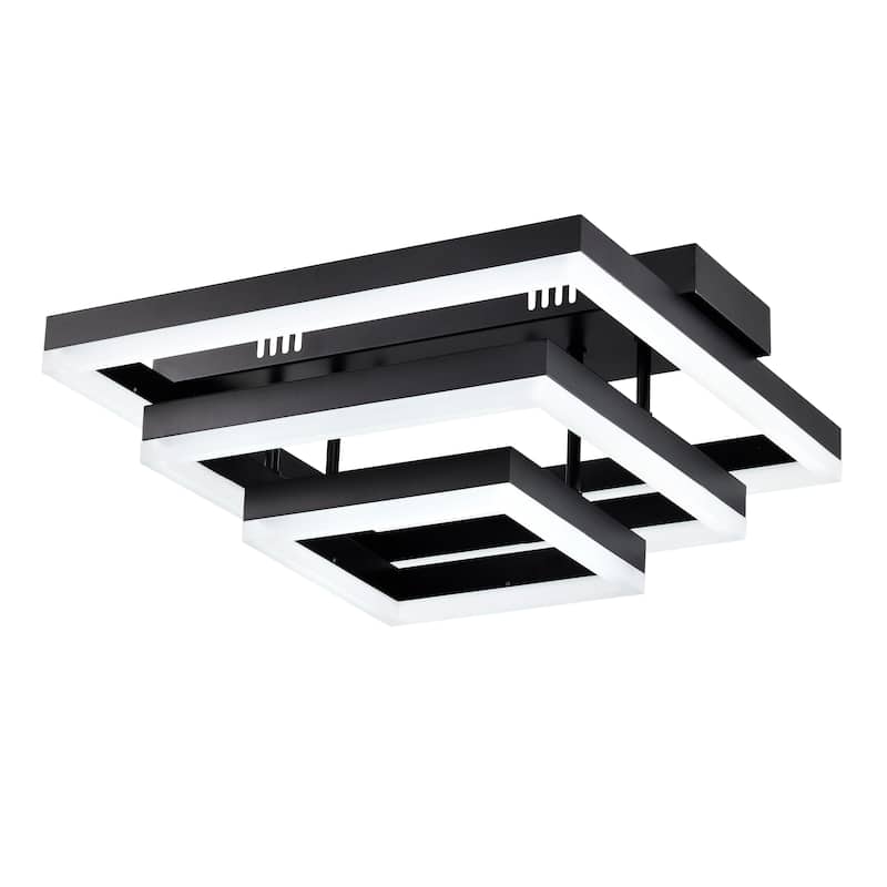 Wisteria Tiered Squared LED Integrated Flush Mount for Dining/Living Room Foyer Office