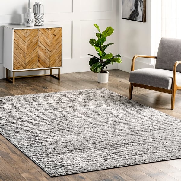 slide 2 of 37, Nuloom Sherill Abstract Transitional Area Rug 2'8" x 20' Runner - Grey