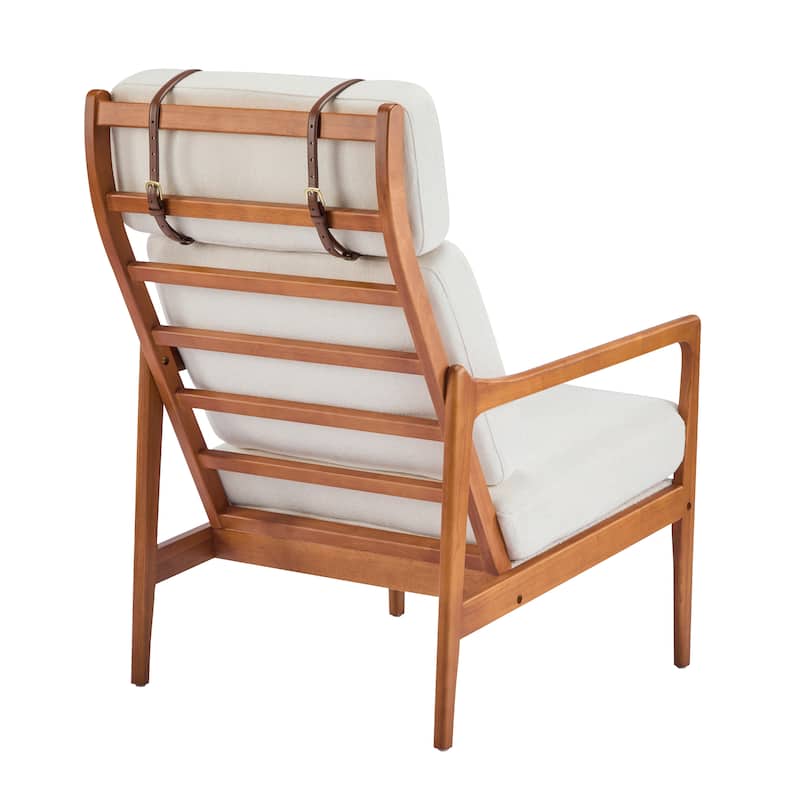 Roomfitters Mid Century Accent Armchair with Solid Wood Frame, High Back, Ergonomic Lounge Chair