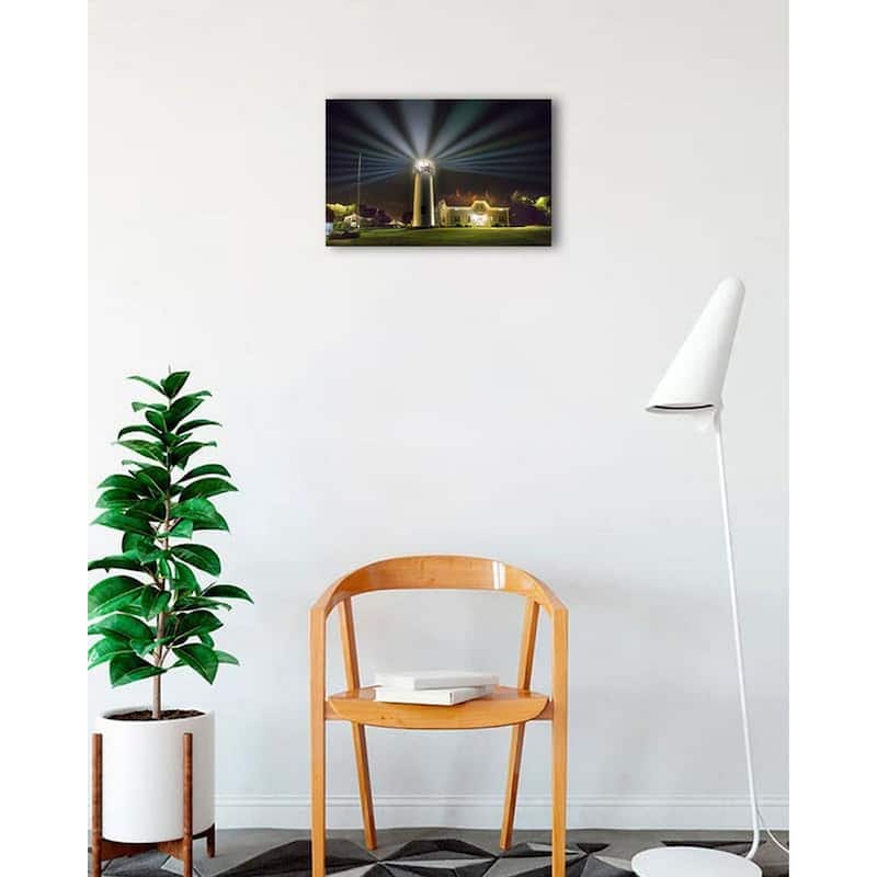 Lighthouse at Night with Beacon Light Strobe by Wayne Collamore Art Poster - Print On Demand - 12 x 18 Inch