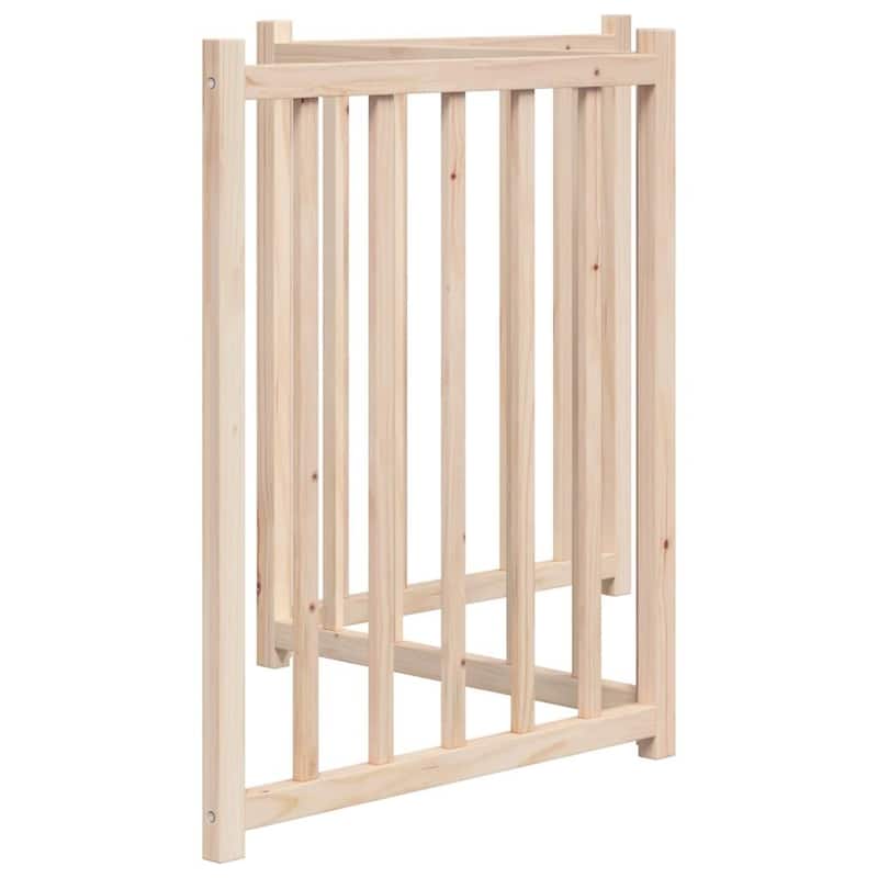 vidaXL Dog Gate Foldable 3 Panels Solid Wood Fir