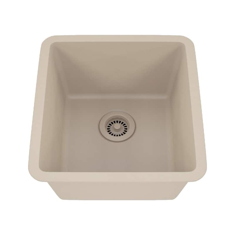 16" x 18" Quartz Single Bowl Sink Drop-In/Undermount Granite Composite - 16"x18"
