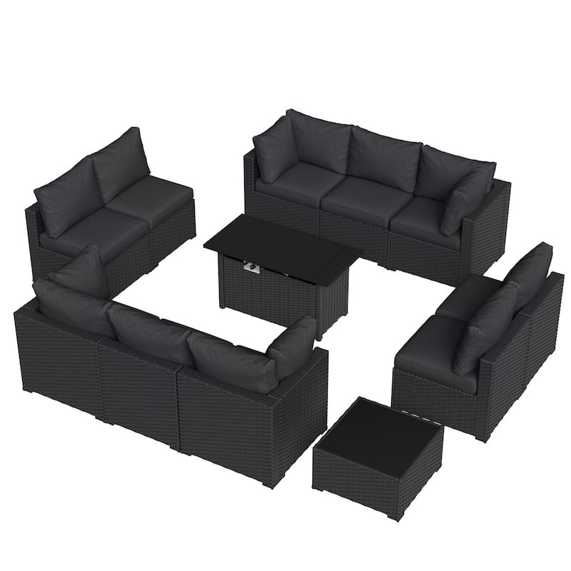 Wicker Rattan Patio Sectional Sofa Set