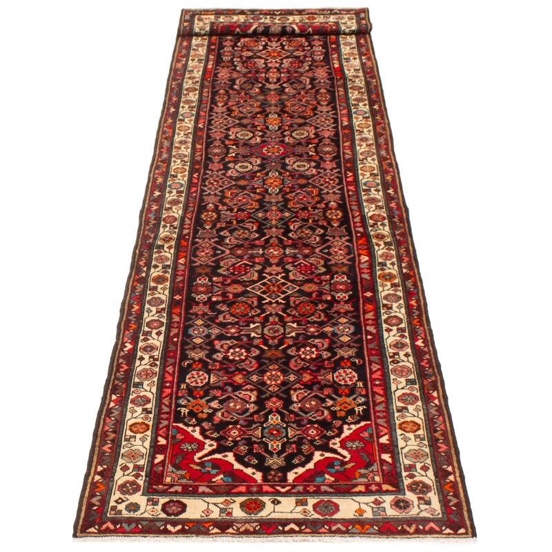 ECARPETGALLERY Hand-knotted Andelz Navy Wool Rug - 3'2 x 13'1