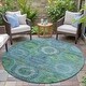 preview thumbnail 101 of 101, Machine Washable Indoor/Outdoor Boho Global Chantille Rug Teal - 8' x 8'