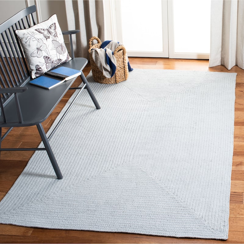 SAFAVIEH, Handmade Braided Alcidia Country Cotton Rug - 9' x 12' - Light Blue