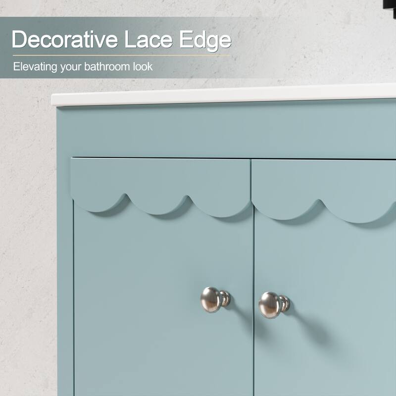 Lace Trim Freestanding Bathroom Vanity Set - Perfect for Bathrooms