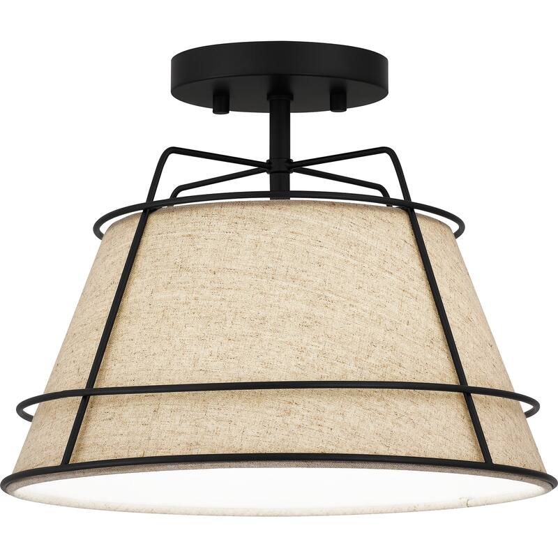 Quoizel Semi-Flush Mount 1-Light Semi-Flush Mount in Matte Black