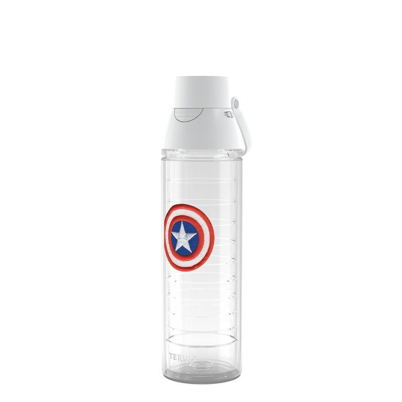 Tervis Marvel Captain America Icon Made in USA Double Walled Insulated Travel Tumbler, Classic - 24oz Venture Lite Water Bottle - 24oz Venture Lite Water Bottle