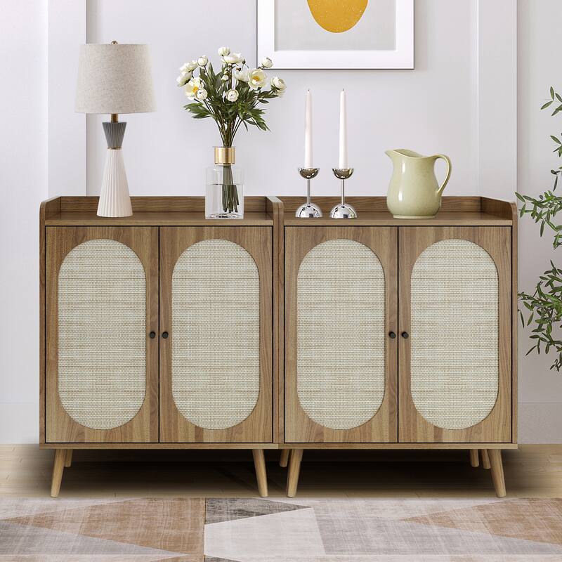 4-Tier 16 Pairs Shoe Storage Cabinet With Doors
