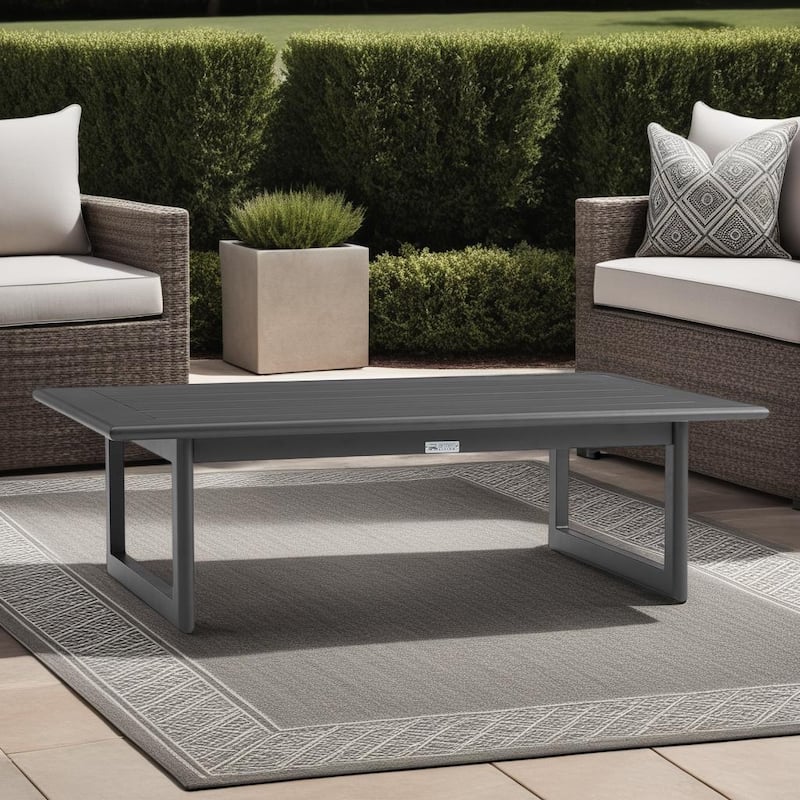 Menorca Dark Gray Aluminum 48" Outdoor Coffee Table