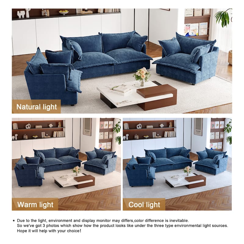 Double Layer Cushion Comfy Cloud Modular Sectional Sofa Set
