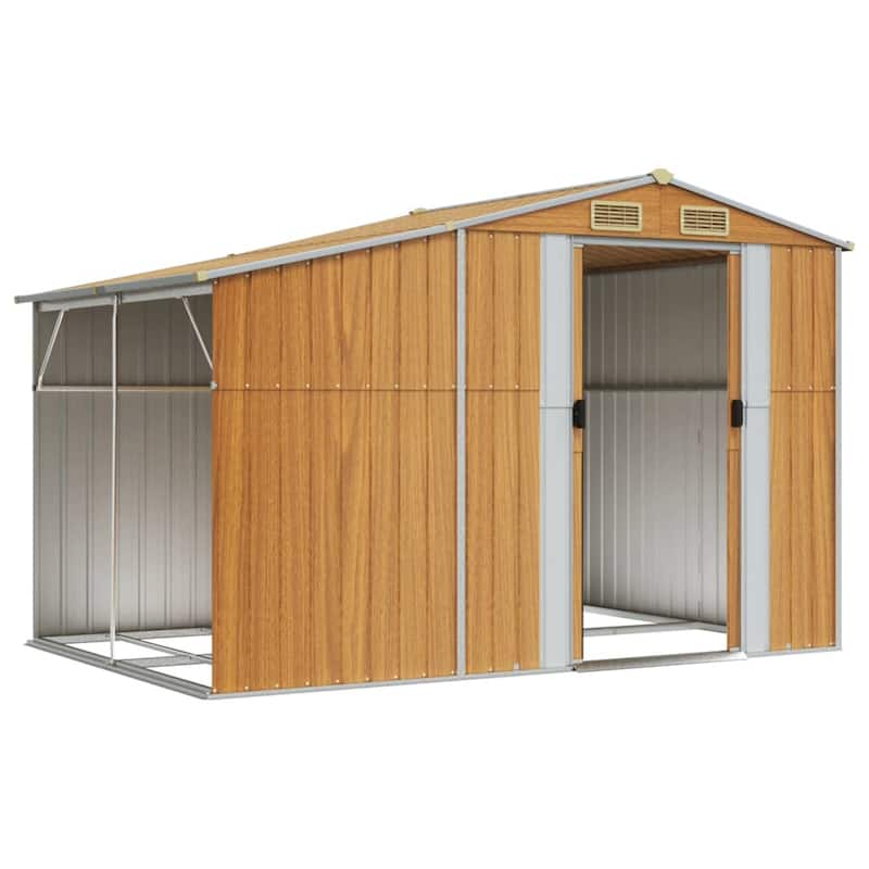 vidaXL Garden Shed Metal Outdoor Storage Tool Shed House Galvanized Steel