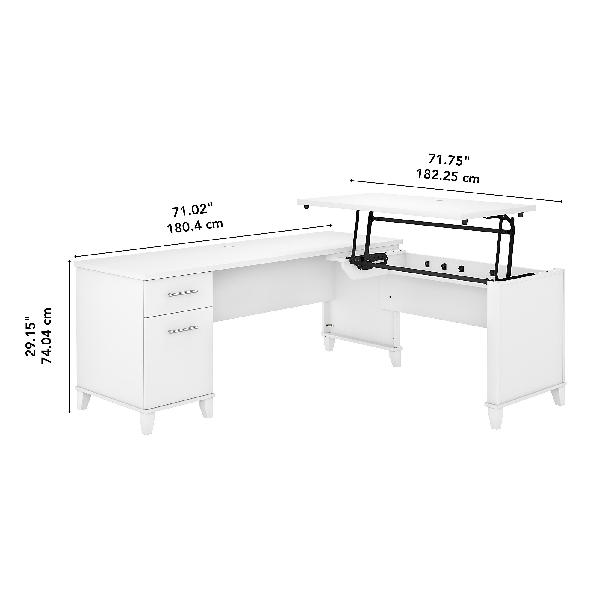 Somerset 72W 3 Position Sit to Stand L Shaped Desk by Bush-image