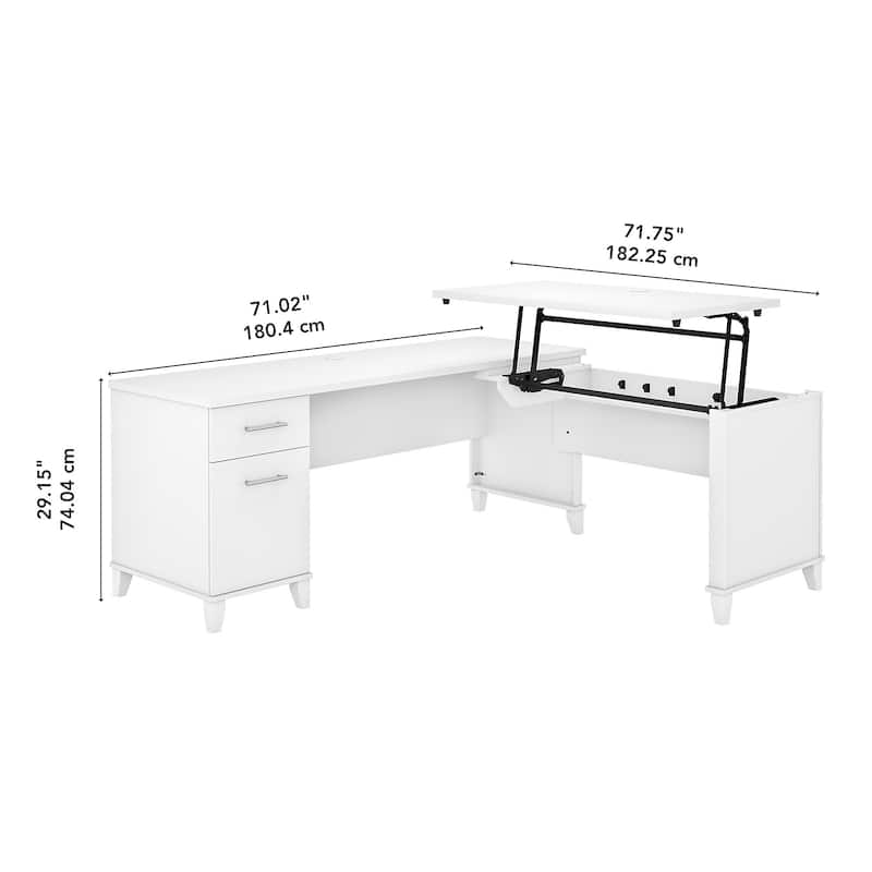 Somerset 72W 3 Position Sit to Stand L Shaped Desk by Bush Furniture