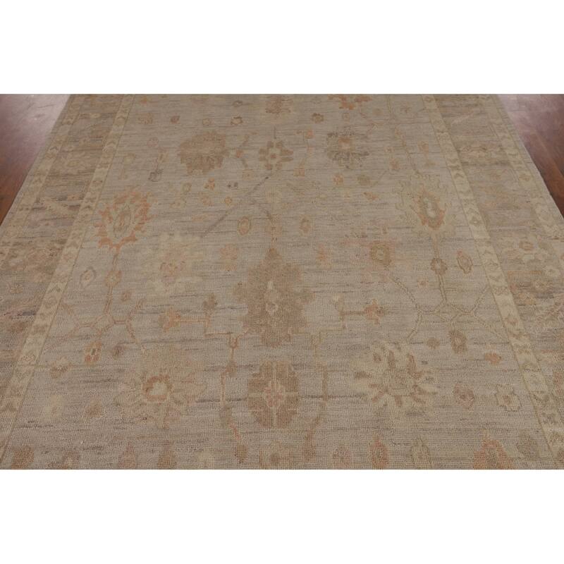 Transitional Oushak Vegetable Dye Turkish Rug Hand-Knotted Wool Carpet - 5'11"x 9'0"