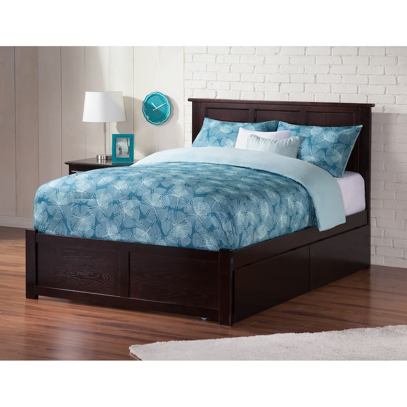 Madison Full Platform Bed with 2 Drawers in Espresso