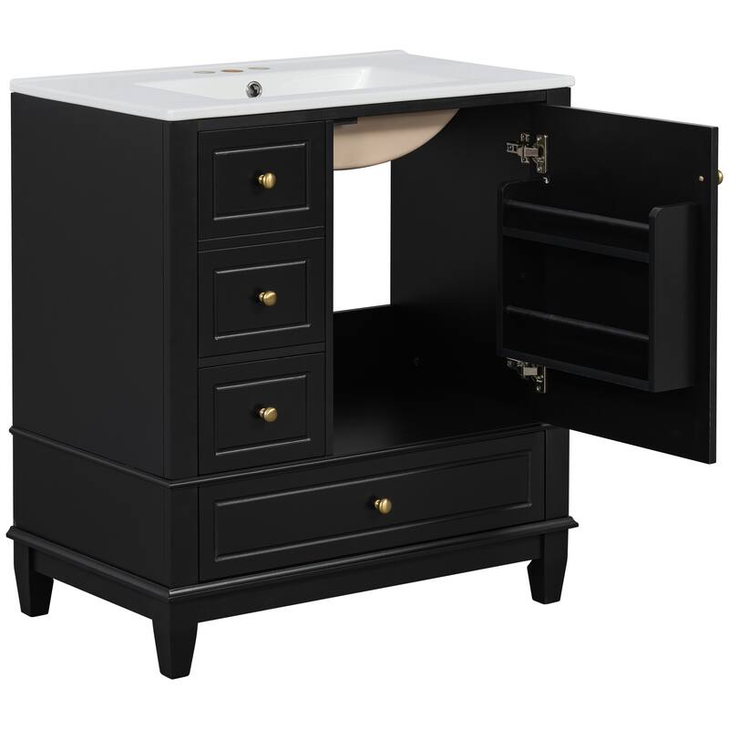 Bathroom Vanity with Sink,Shelf and Drawers