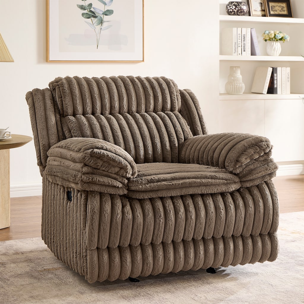 Roundhill Furniture Ardello Manual Recliner with Wide-Wale Corduroy Upholstery